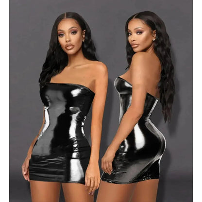 Erotic Lingerie For Women PVC Leather Erotic Dress Sex Clothes Pole Dance Clubwear Sleepwear Lenceria Sexy Underwear Costumes