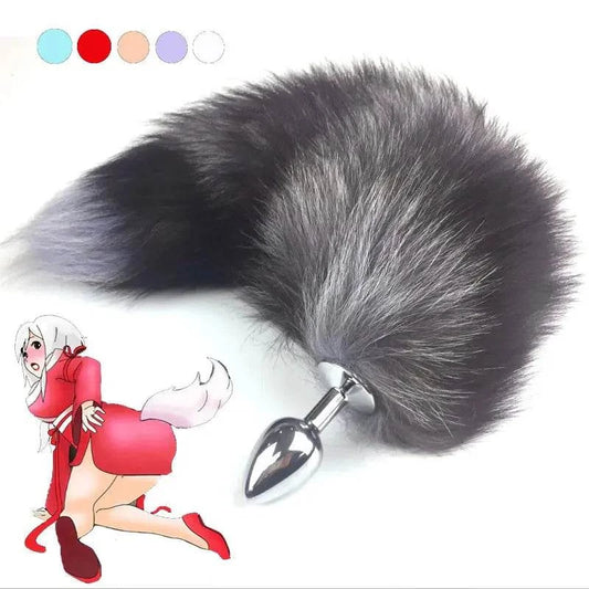 Fox Tail Metal Anal Butt Plug Sex Toys Animal Role Play BDSM Sex Products