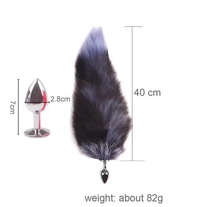 Fox Tail Metal Anal Butt Plug Sex Toys Animal Role Play BDSM Sex Products