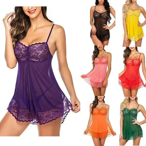 Hot Transparent Lace Sleepwear Set -