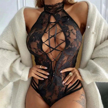 Women Sexy Lingerie Lace Babydoll Erotic Costumes Pajamas Underwear Sexy Hot Women Erotic Lingerie Porno Dress For Sex Femme Red